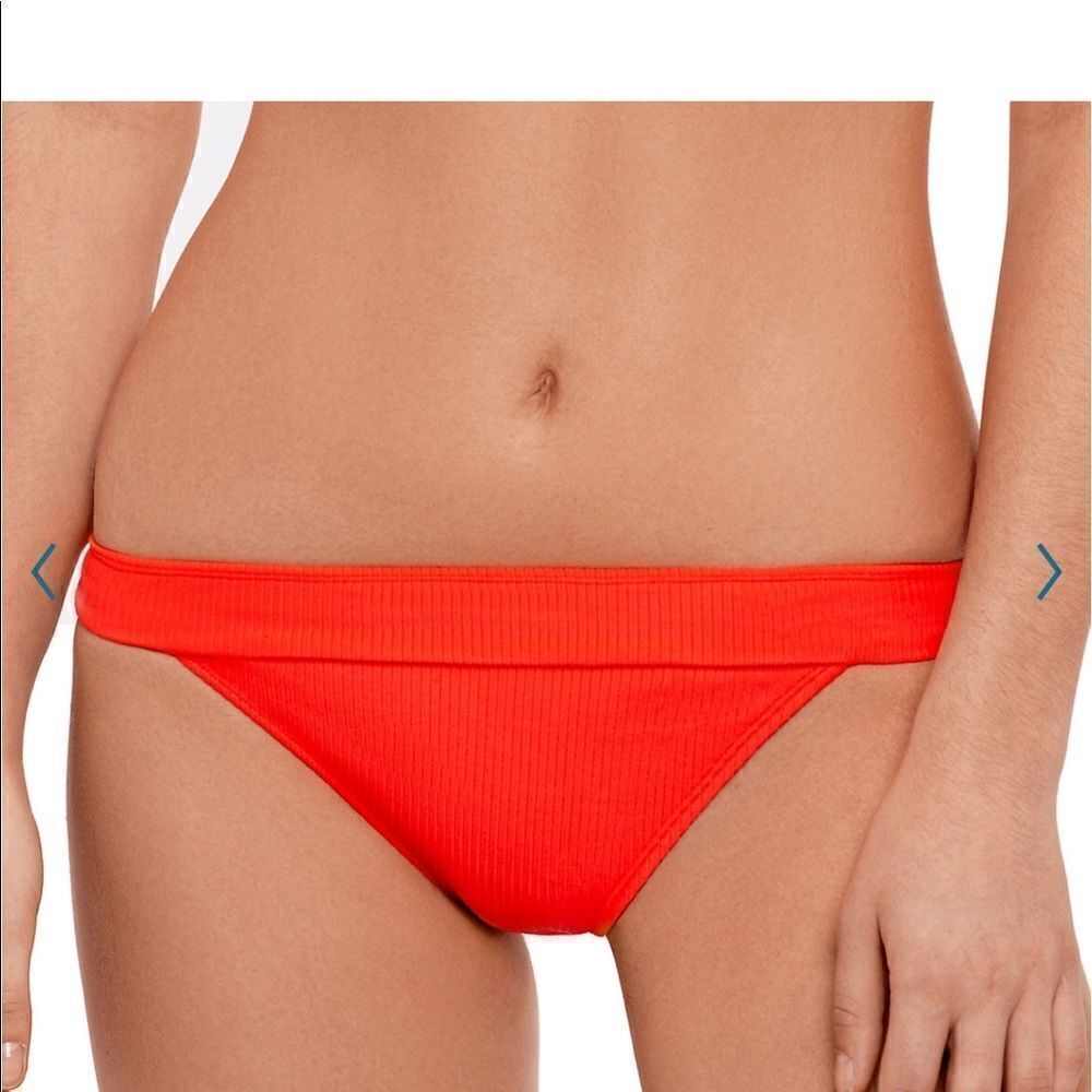 SO medium Small orange low rise bikini bottoms hipster swim